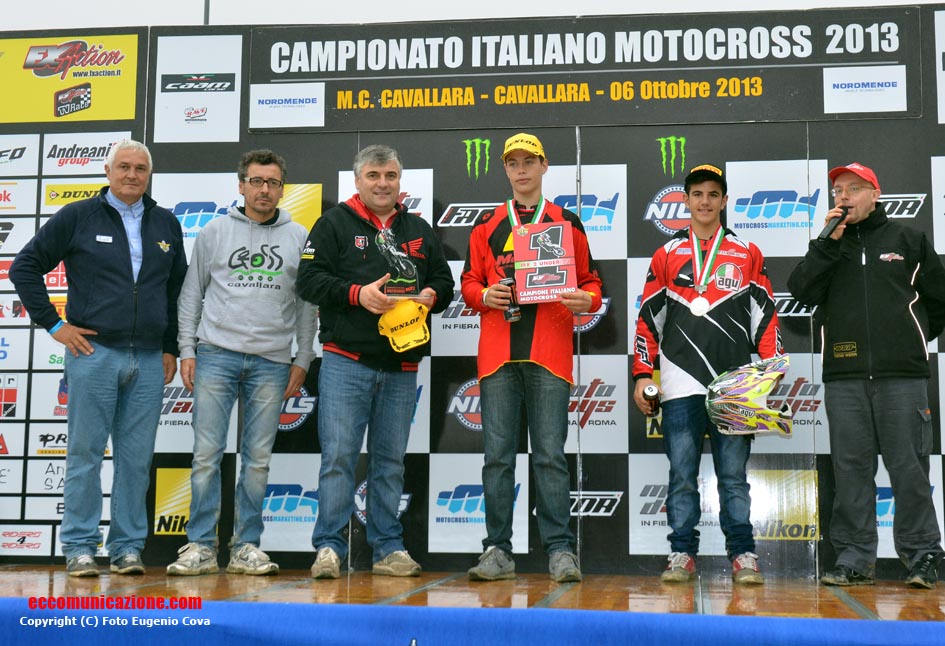 Il podio finale MX2 Under 21 con Bryan Toccaceli secondo al primo anno!