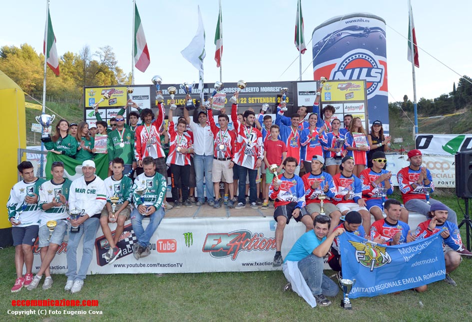 il podio finale del trofeo delle regioni motocross 2013